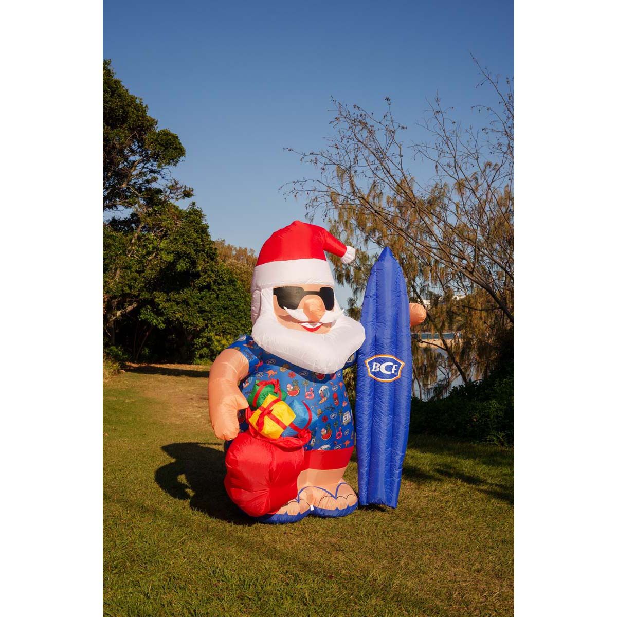 BCF Inflatable Surfing Santa 215cm x 175cm, , bcf_hi-res