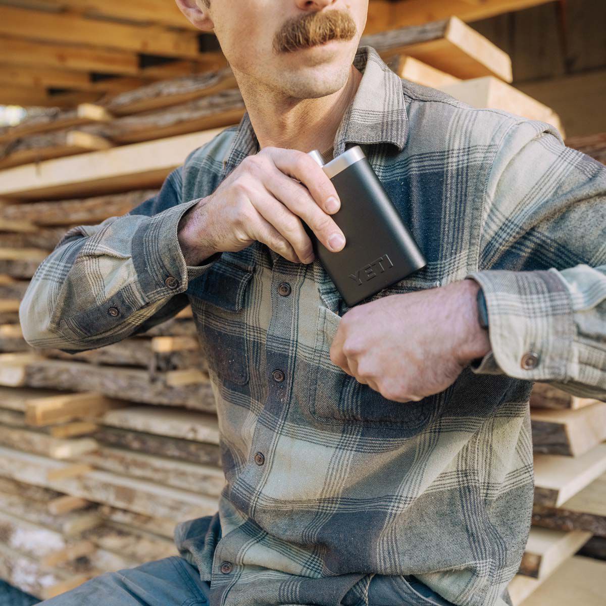 YETI&reg; Rambler&reg; Flask Black, Black, bcf_hi-res