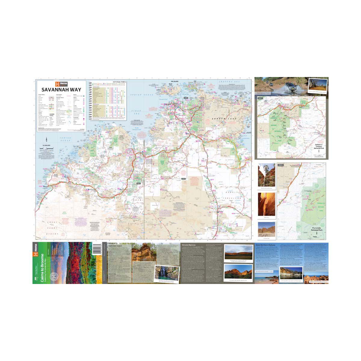 Hema Map Savannah Way - Cairns to Broome Map, , bcf_hi-res