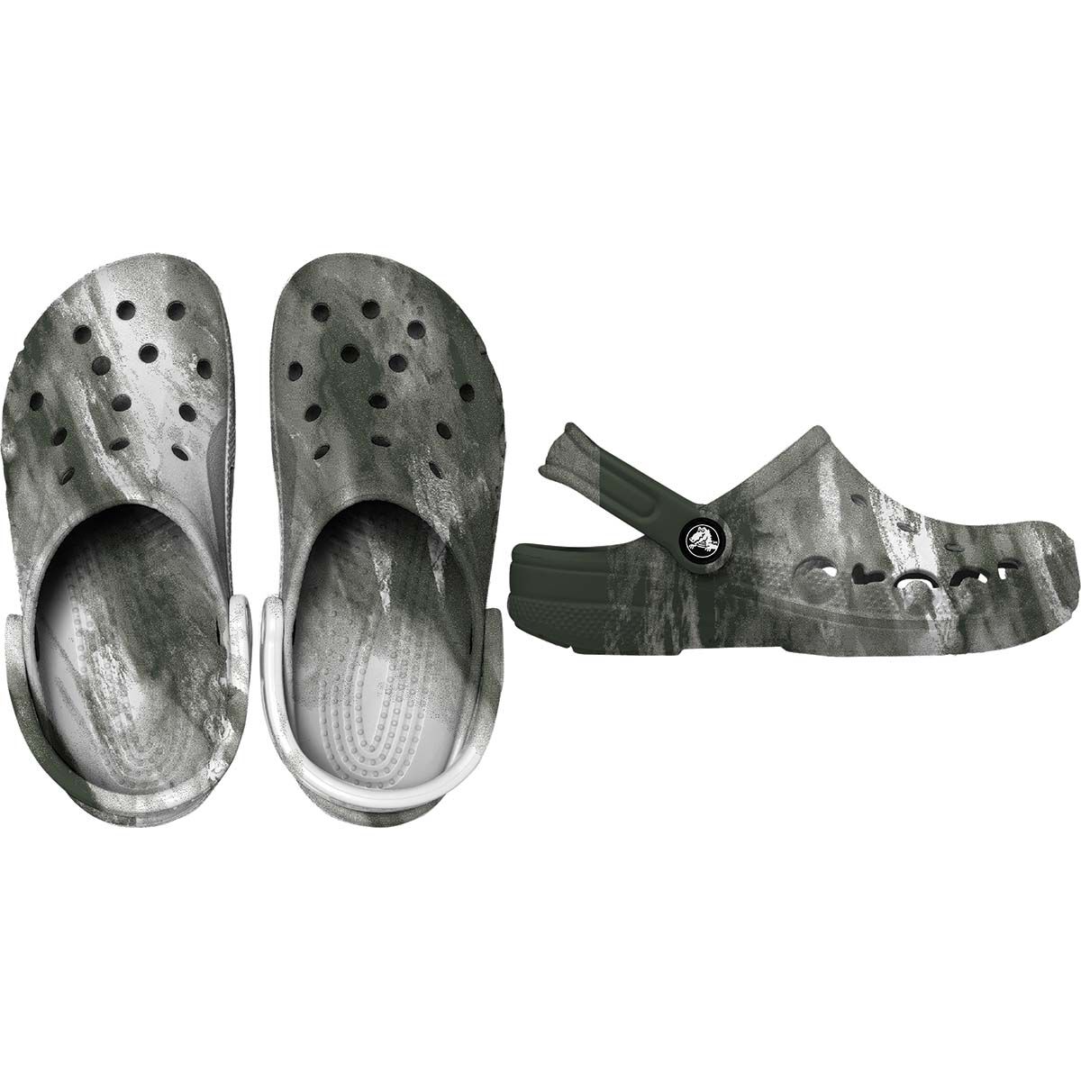 Crocs Unisex Baya Marble Clogs, Army, bcf_hi-res