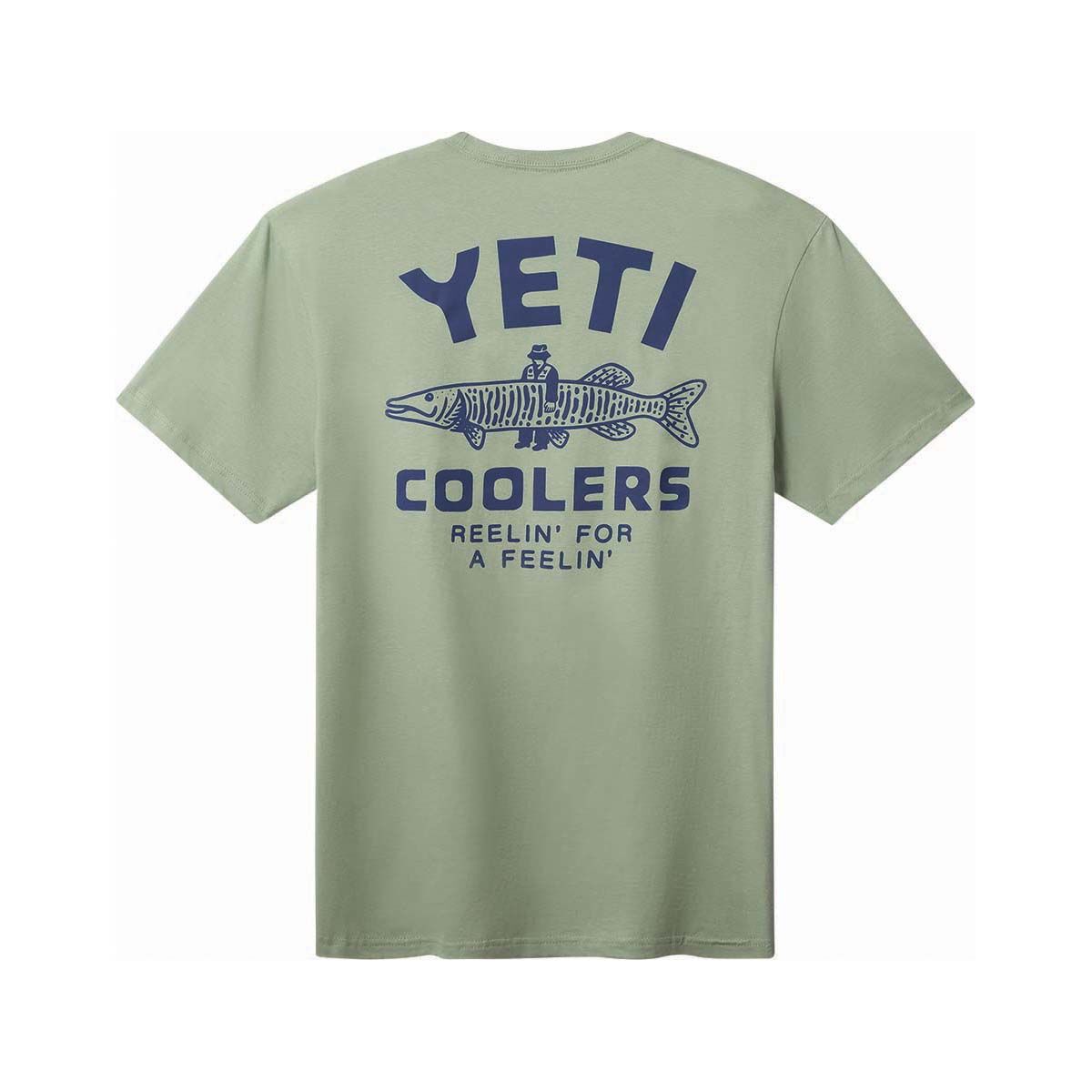 YETI Coolers&reg; Men's Reelin&rsquo; Feelin' Fishing Short Sleeve Tee Olive S, Olive, bcf_hi-res