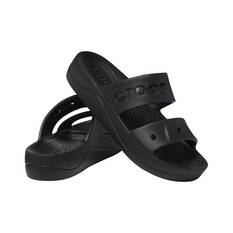 Crocs Women's Platform Baya Sandals Black W11, Black, bcf_hi-res