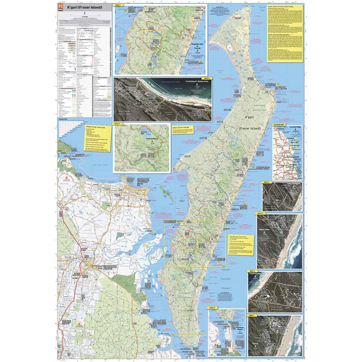 HEMA K&rsquo;gari Fraser Island Map &ndash; 10th Edition, , bcf_hi-res