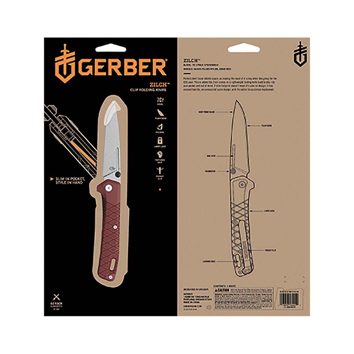 Gerber Zilch Folding Knife Red BCF