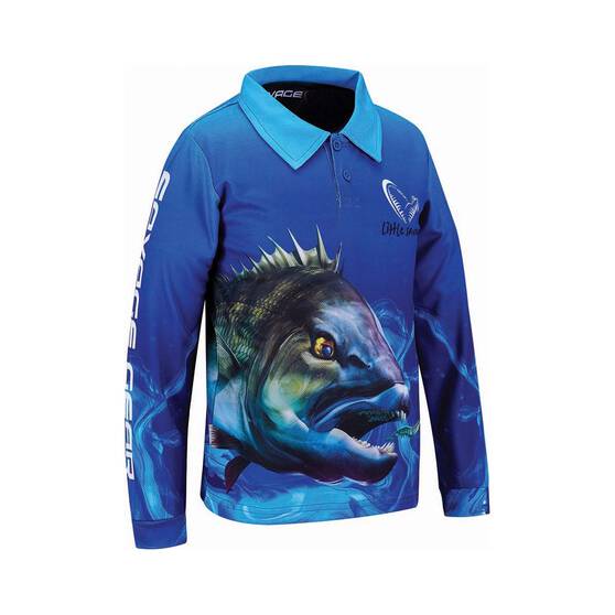 Savage Gear Kids' Little Savage Bream Fishing Shirt, Blue, bcf_hi-res