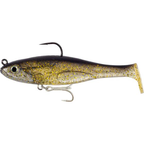 Fishcraft Dr Shad Soft Plastic Lure 4in Black and Gold, Black and Gold, bcf_hi-res