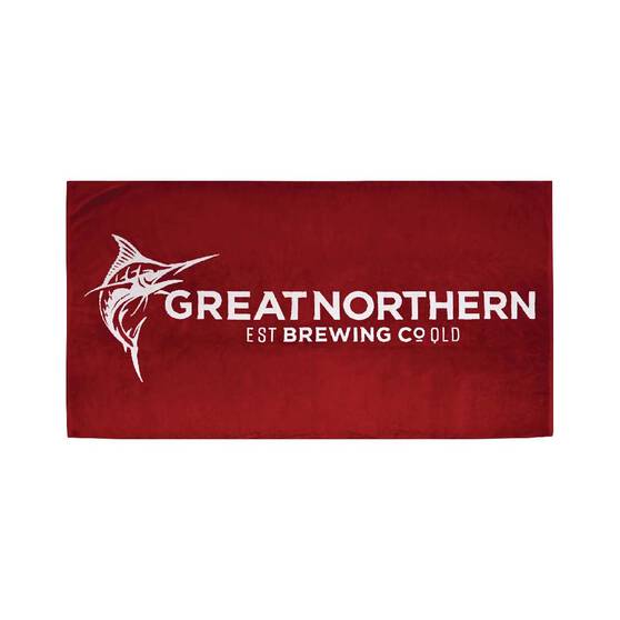The Great Northern Brewing Co. Beach Towel Red, Red, bcf_hi-res