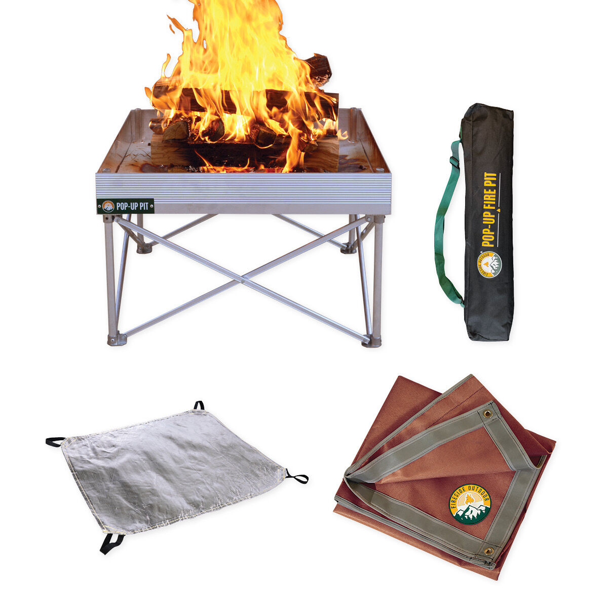 Fireside Portable Popup Fire Pit Bundle BCF