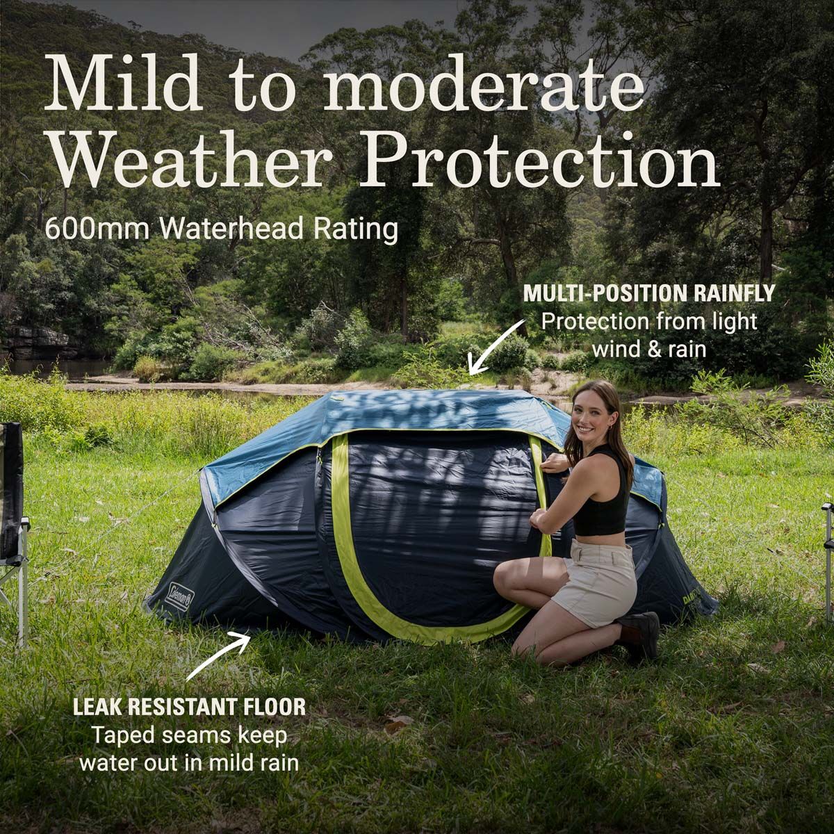 Coleman Darkroom Pop Up Tent 2 Person, , bcf_hi-res