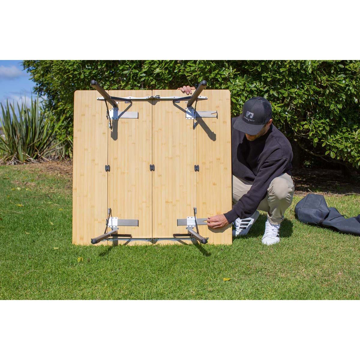 Zempire Kitpac Pro Extra Large Bamboo Camping Table, , bcf_hi-res