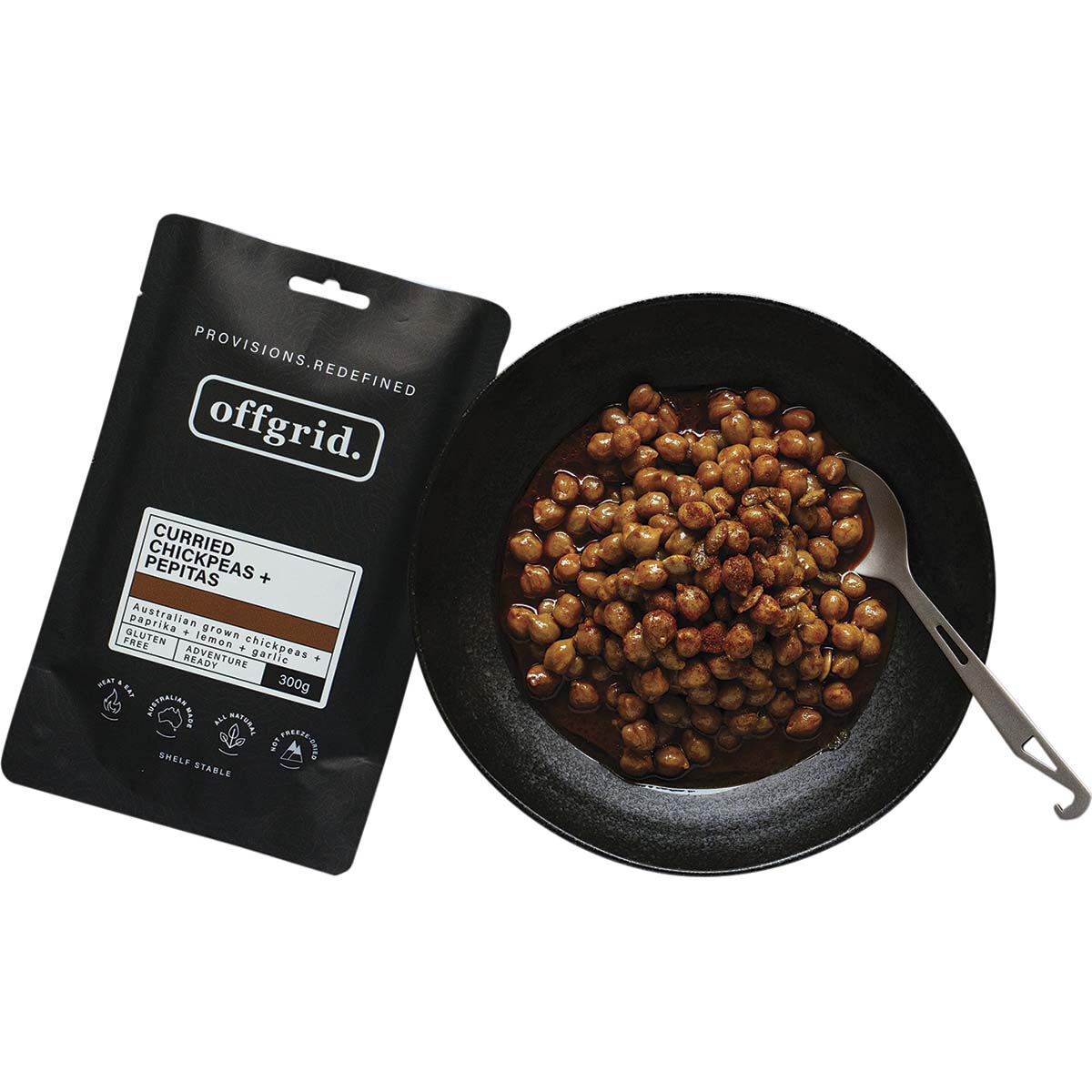 Offgrid Curried Chickpeas and Pepitas Heat and Eat Meal 300g, , bcf_hi-res
