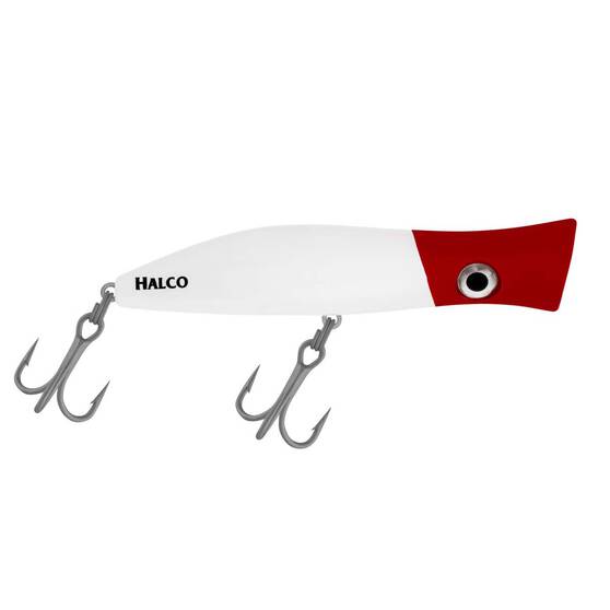 Halco Roosta Popper Surface Lure 135mm White Red Head, White Red Head, bcf_hi-res