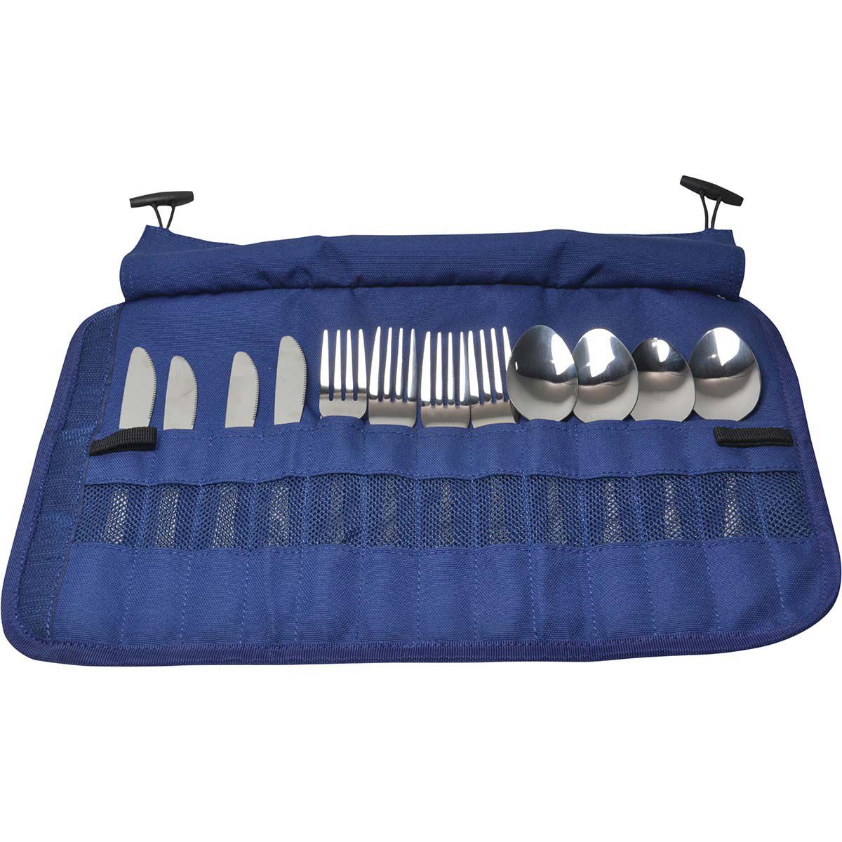 Wanderer Stainless Steel Cutlery with Roll 12 Piece, , bcf_hi-res