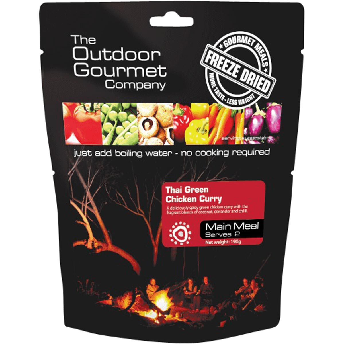 Outdoor Gourmet Company Thai Green Curry Chicken Freeze Dried Food 2 Serves, , bcf_hi-res