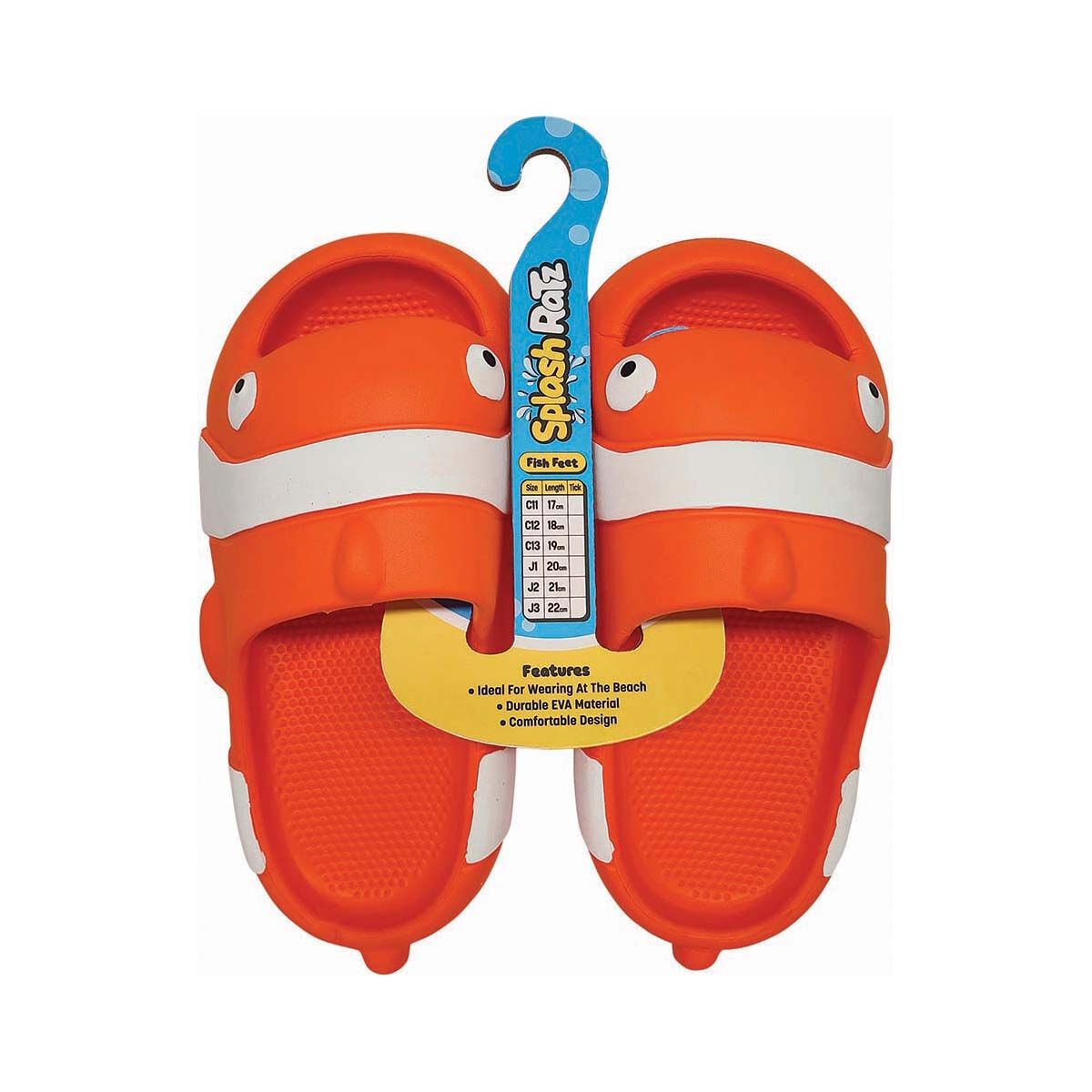 Splash Ratz Kids Clown Fish Feet Orange C11, Orange, bcf_hi-res