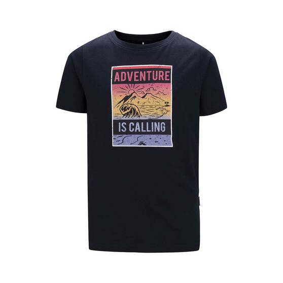 Macpac Kids' Adventure Is Calling Short Sleeve Shirt, , bcf_hi-res