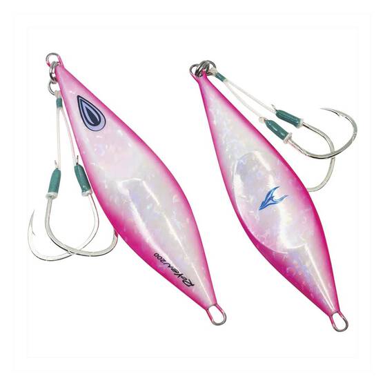 Ocean's Legacy Roven Rigged Jig Lure 200g Hot Pink Glow, Hot Pink Glow, bcf_hi-res