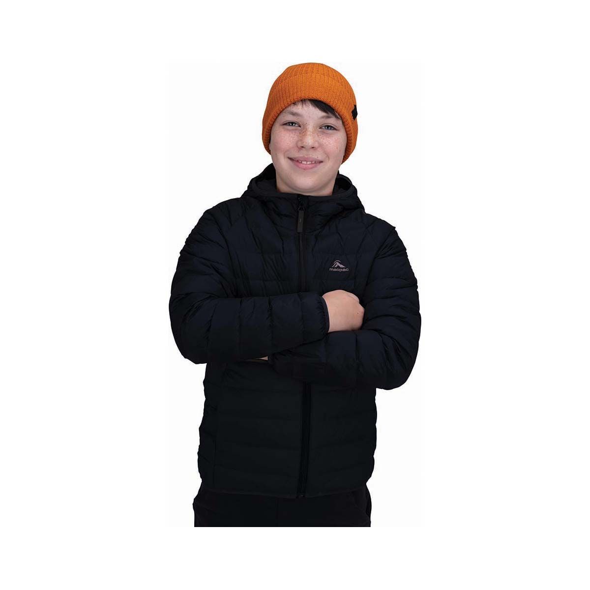 Macpac Kids' Uber Light Hooded Down Puffer Jacket V3 Black 4, Black, bcf_hi-res