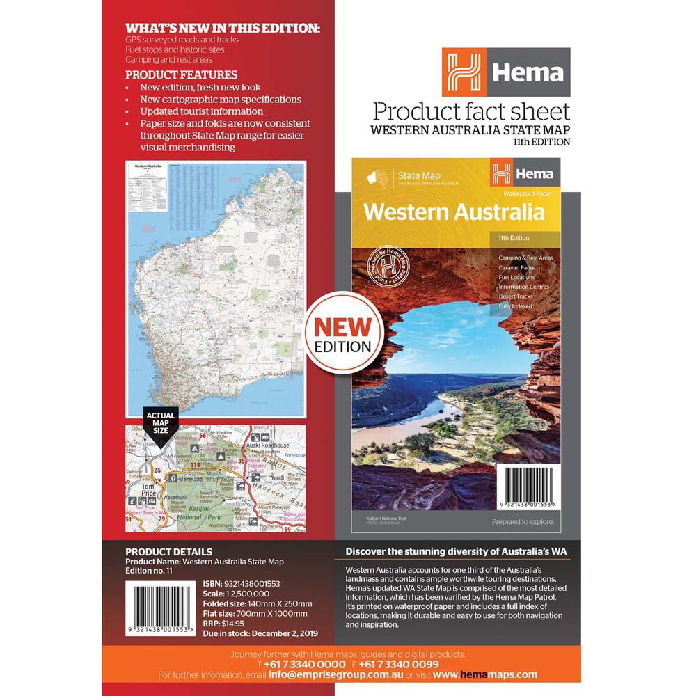 Hema Western Australia State Map (11th Edition) | BCF