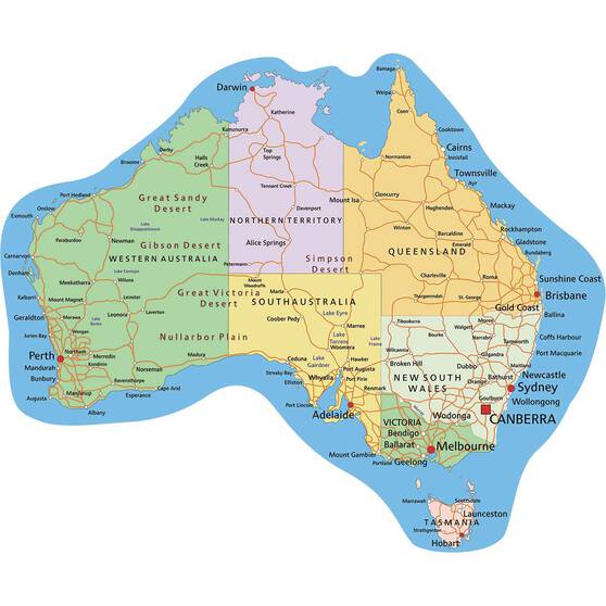 TRA Australia Map Vinyl Decal Sticker, , bcf_hi-res