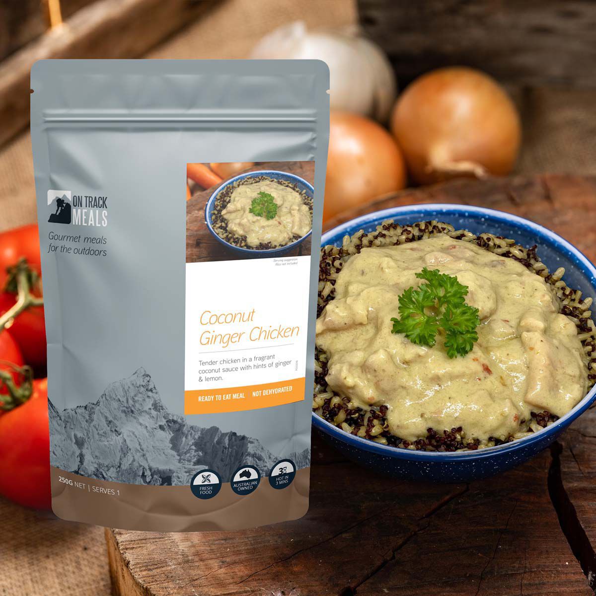On Track Meals Coconut Ginger Chicken 250g, , bcf_hi-res