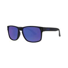Liive X Wolf Men's Mirror Polarised Sunglasses Matt Black with Blue Lens, , bcf_hi-res