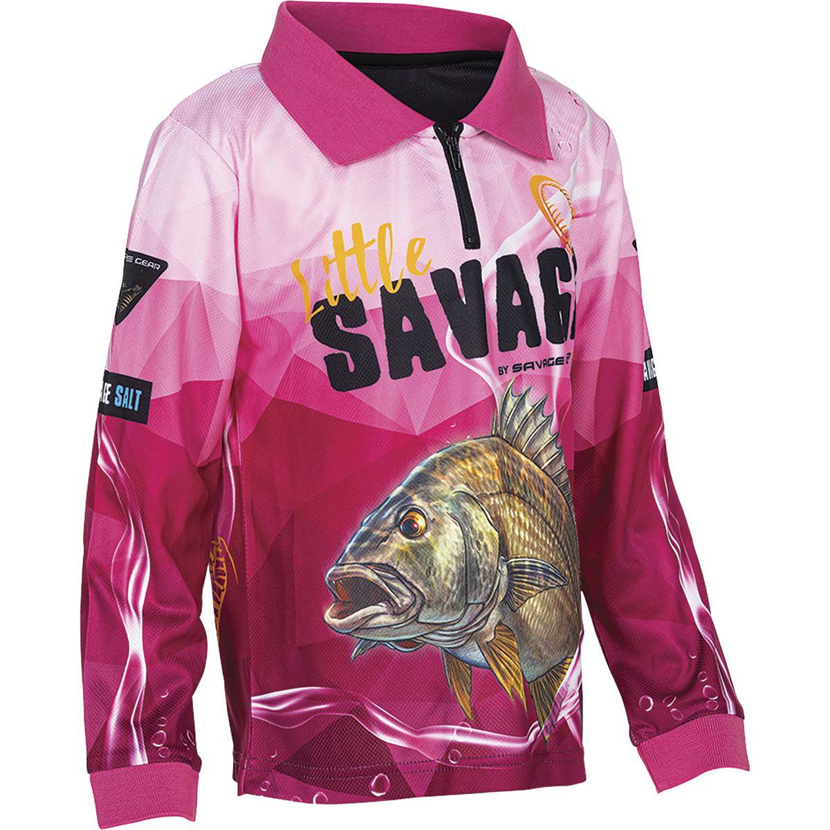 Savage Gear Kids' Little Savage Fishing Shirt, Pink, bcf_hi-res