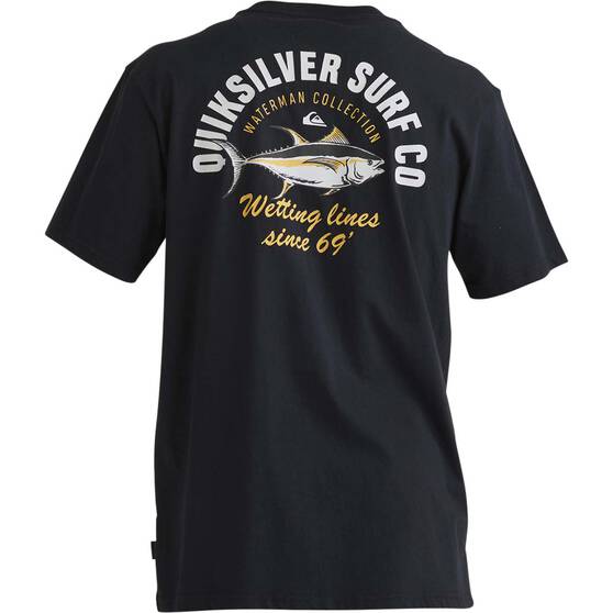 Quiksilver Men’s Wet Lines Short Sleeve Tee, Black, bcf_hi-res