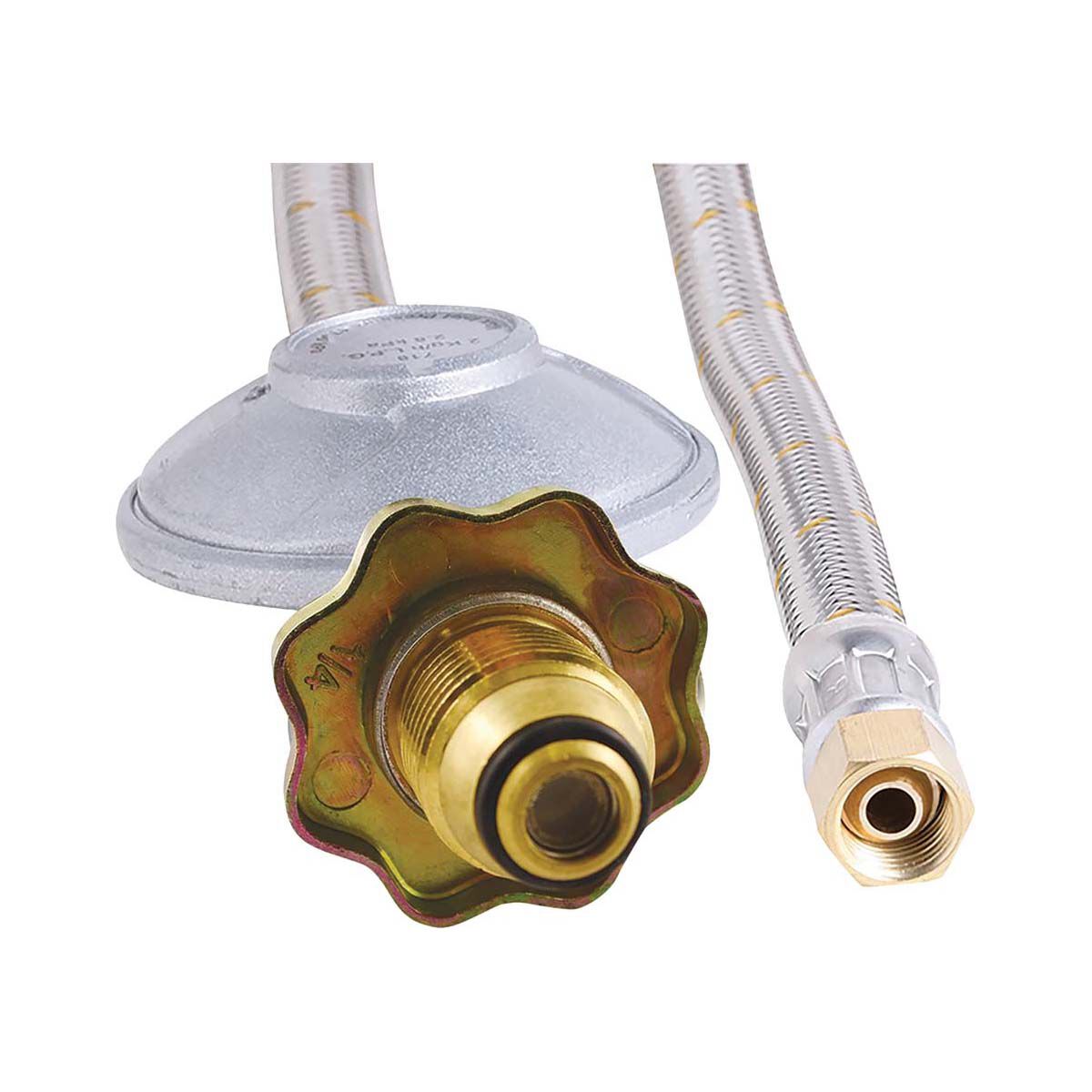 Bromic 10mm SS Hose and Regulator 2kg 1/4BSPF, , bcf_hi-res