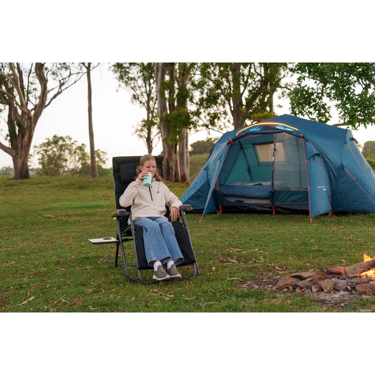 Wanderer Luxury Padded Lounger 180kg, , bcf_hi-res