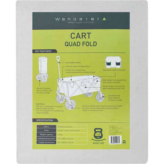 Wanderer Quad Fold Beach Cart, , bcf_hi-res