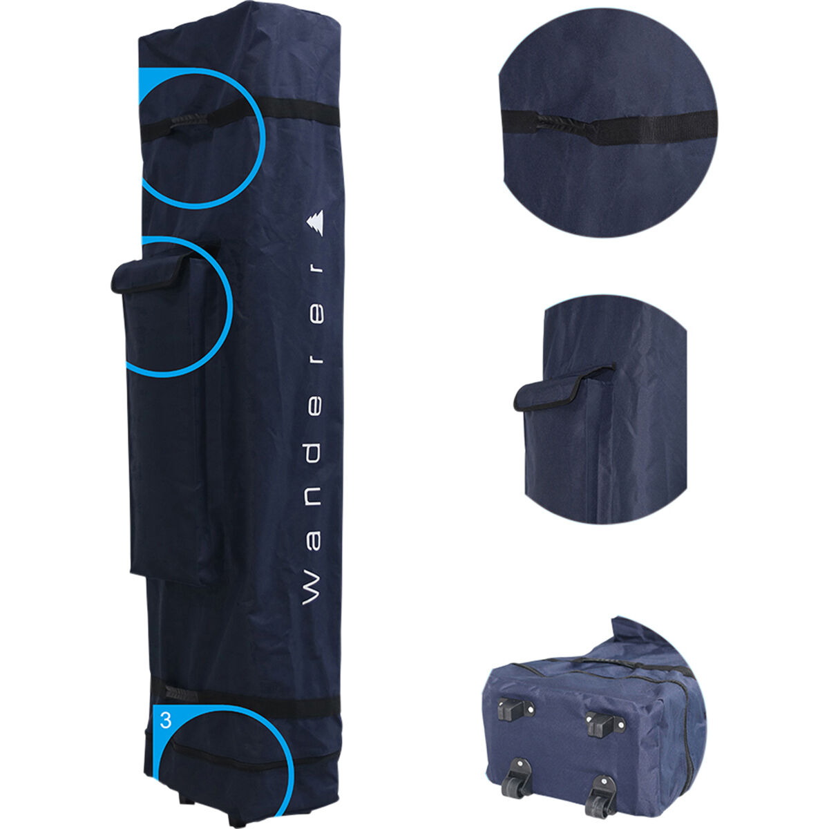 Wanderer Anti-Pooling Pro 6x3m Gazebo with Carry Bag, , bcf_hi-res