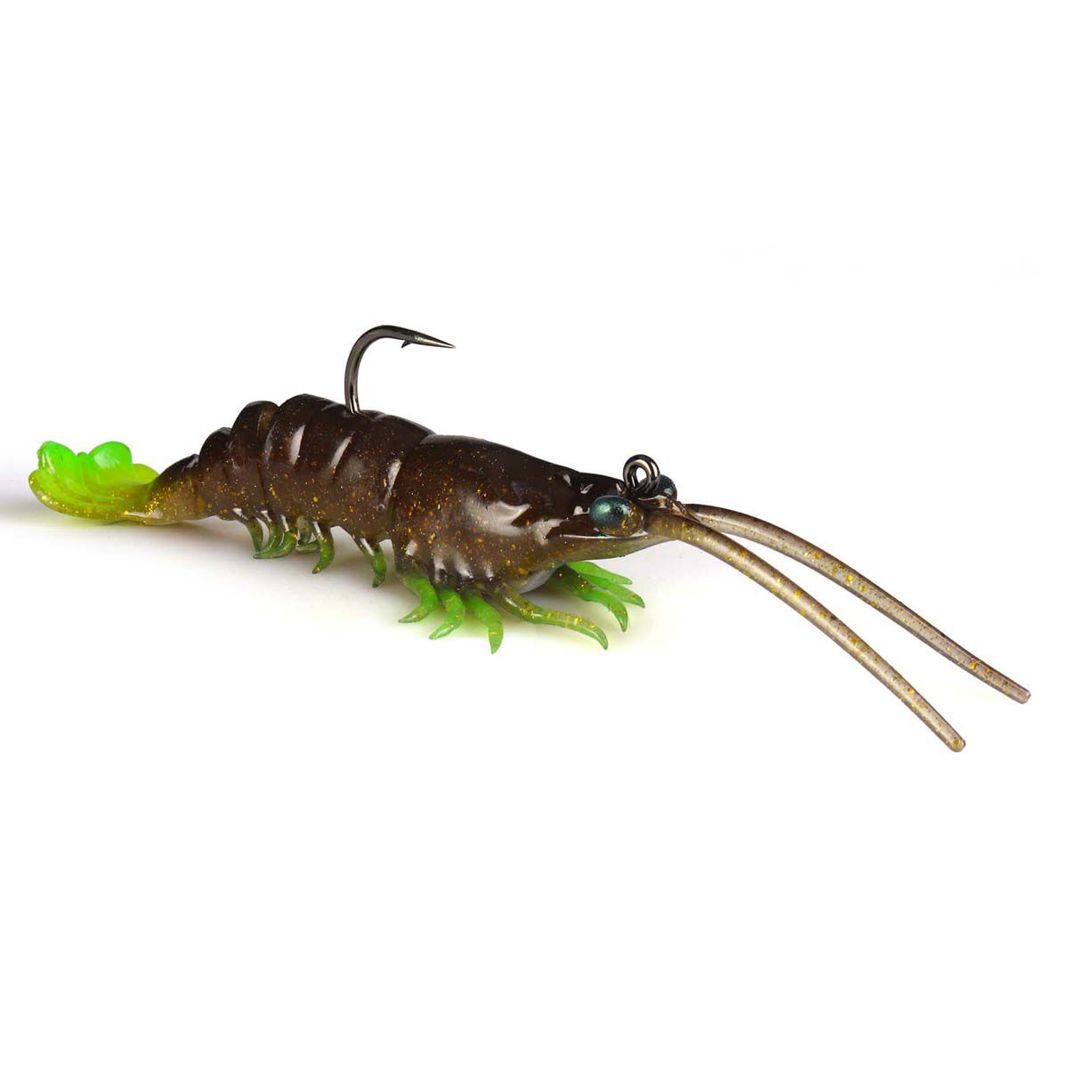 ZMan PrawnZ Elite Soft Plastic Lure 5in Rootbeer Chartreuse, Rootbeer Chartreuse, bcf_hi-res