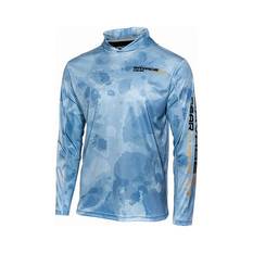 Savage  Men's Long Sleeve Hooded Sublimated Polo Blue S, Blue, bcf_hi-res
