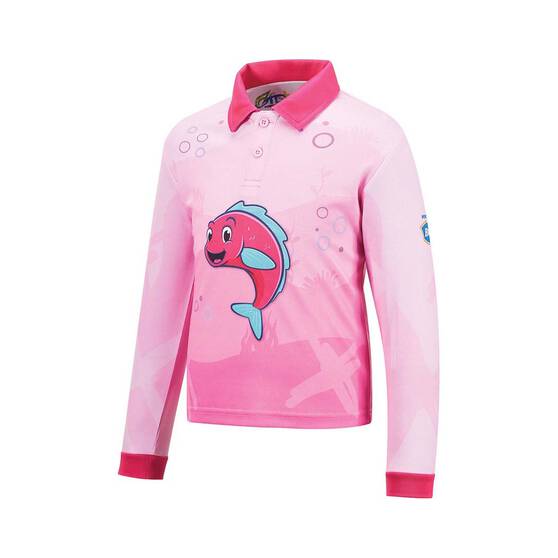 BCF x OzFish Kids' Fishing Shirt, Pink, bcf_hi-res