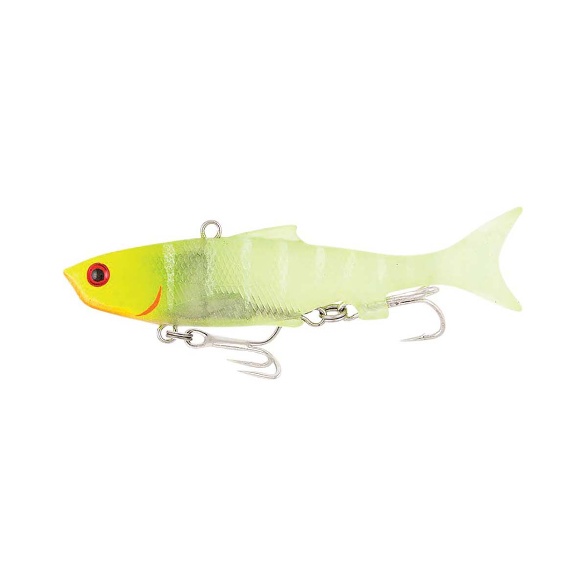 Samaki Vibelicious Thumper Tail Soft Vibe Lure 125mm 30g Chartreuse UV Head, Chartreuse UV Head, bcf_hi-res