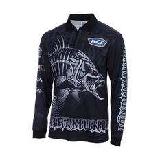 BCF Men's Barra Skeleton Fishing Shirt, Black, bcf_hi-res