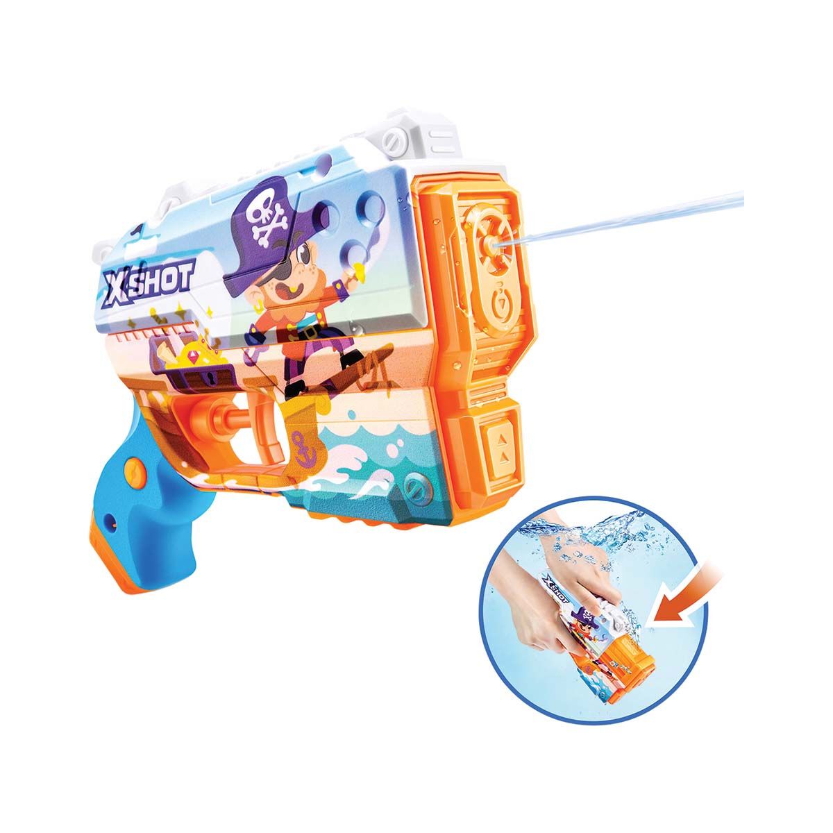 ZURU X-Shot Fast Fill Skins Pirate Junior Water Blaster, , bcf_hi-res