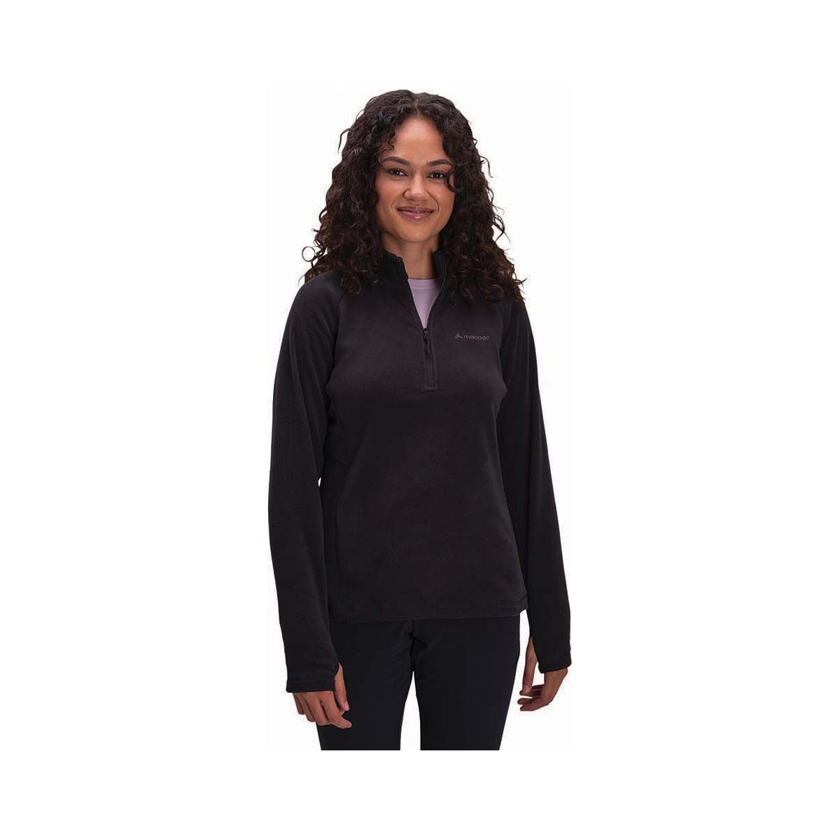 Macpac Women's Tui Fleece Pullover V6 True Black 10, True Black, bcf_hi-res