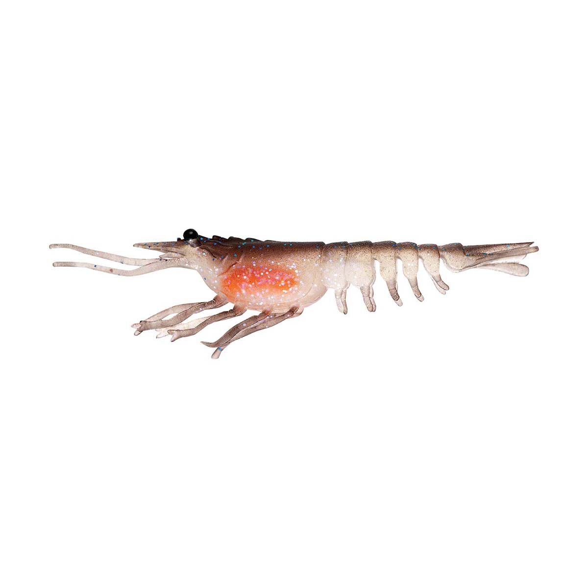 Nomad Live Ops Switcher Shrimp Soft Plastic Lure 2.3in Brown Flasher, Brown Flasher, bcf_hi-res