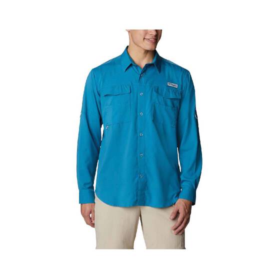 Columbia Men's Blood and Guts III Woven Long Sleeve Fishing Shirt, Deep Marine Blue, bcf_hi-res