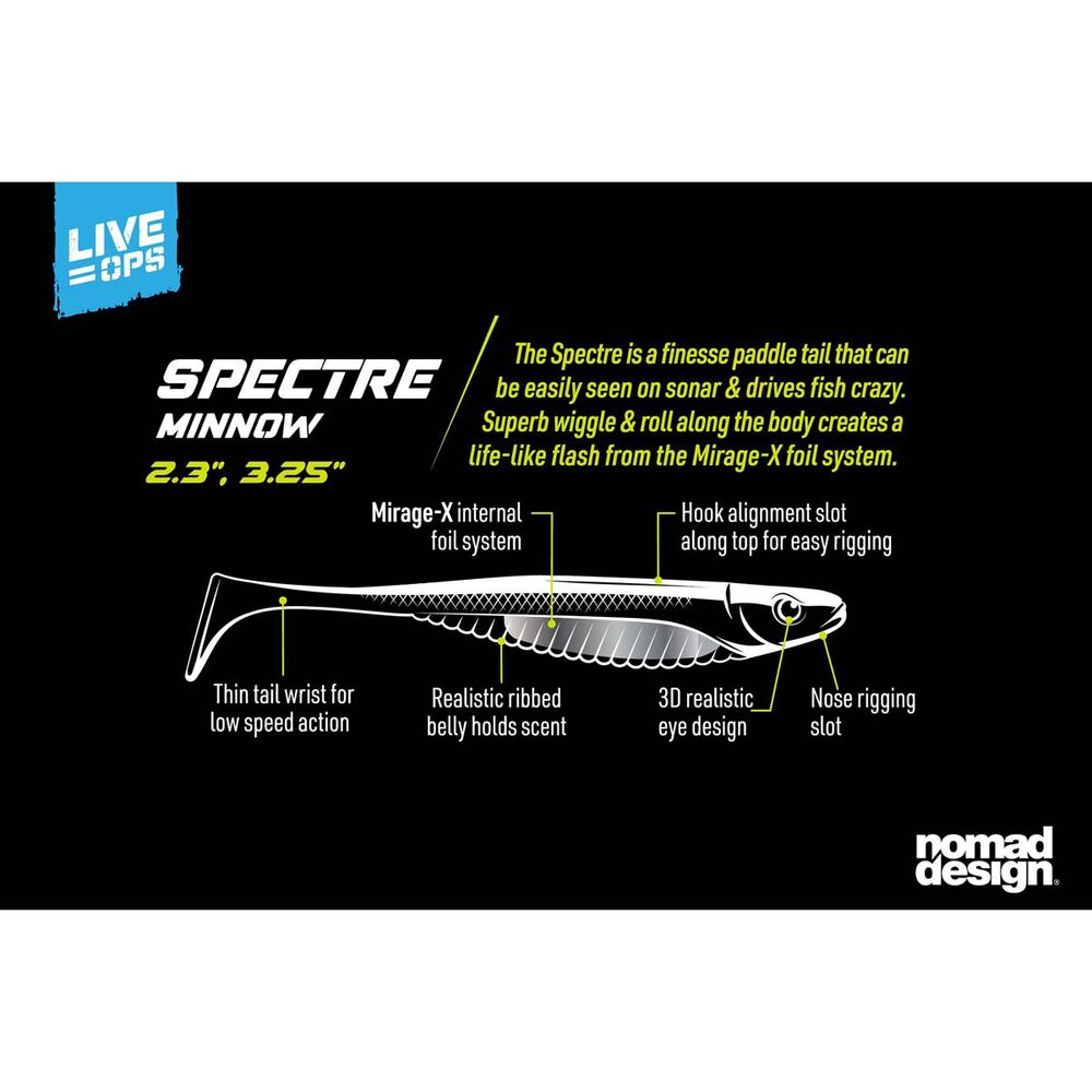 Nomad Live Ops Spectre Minnow Soft Plastic Lure 3.25in Pink Shiner | BCF