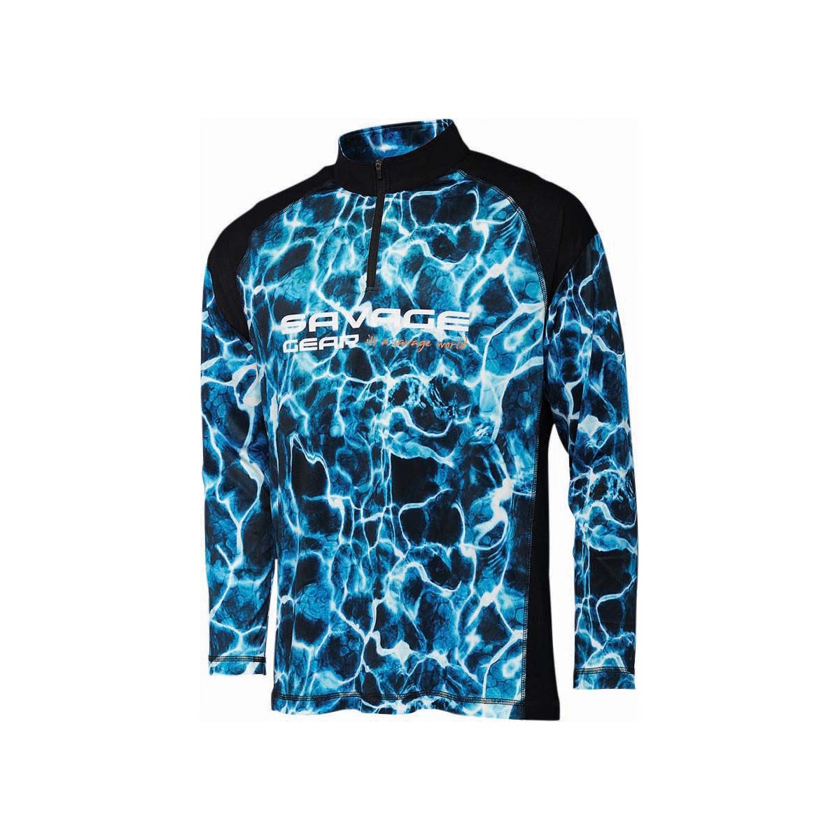 Savage Gear Men&rsquo;s Blue Print Fishing Shirt Blue Print S, Blue Print, bcf_hi-res