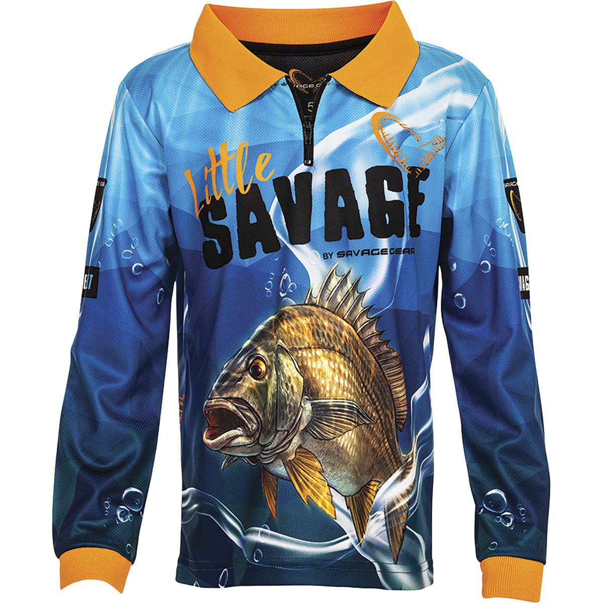 Savage Gear Kid's Little Savage Fishing Shirt Blue 4, Blue, bcf_hi-res