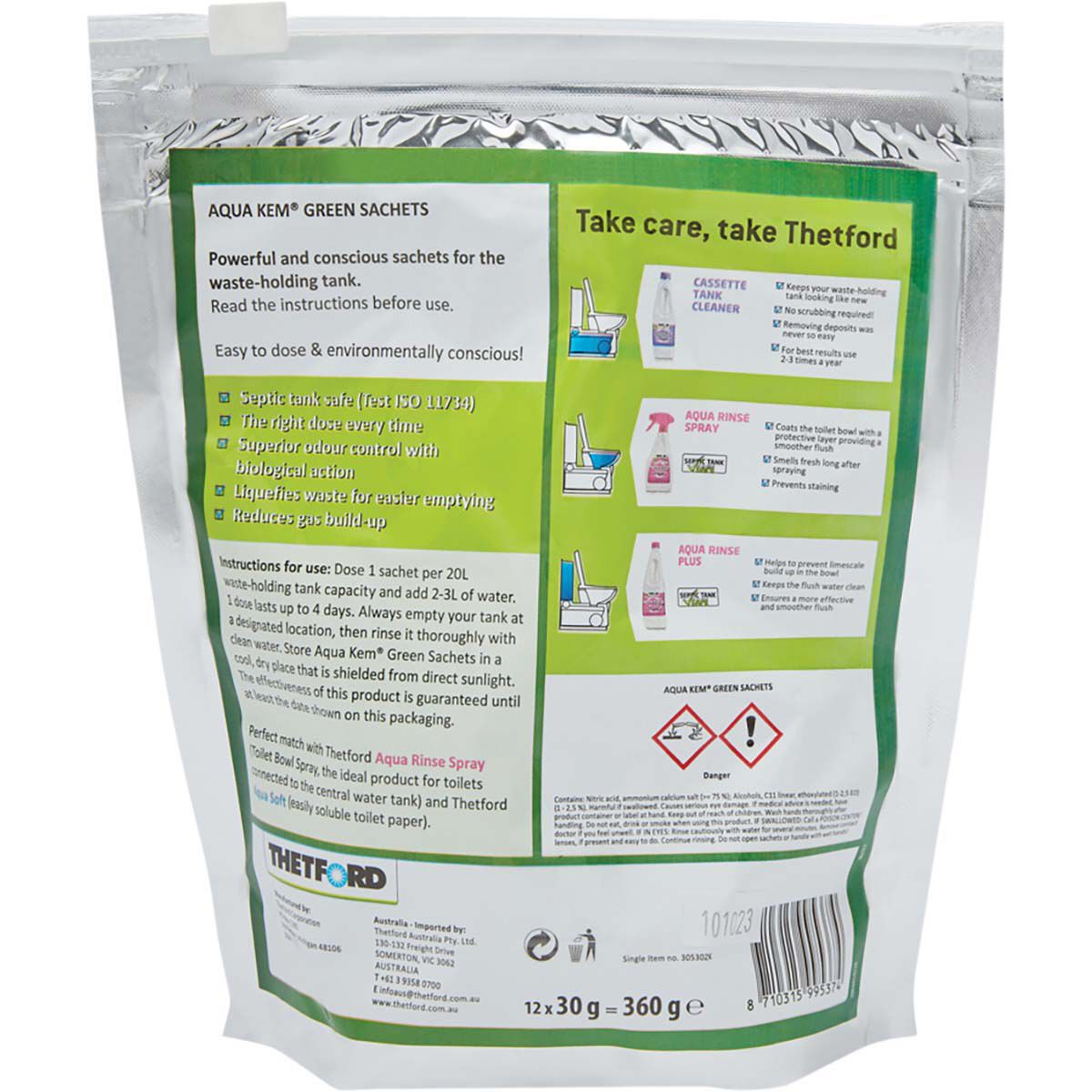 Thetford Aqua Kem Green Sachets 12 Pack, , bcf_hi-res