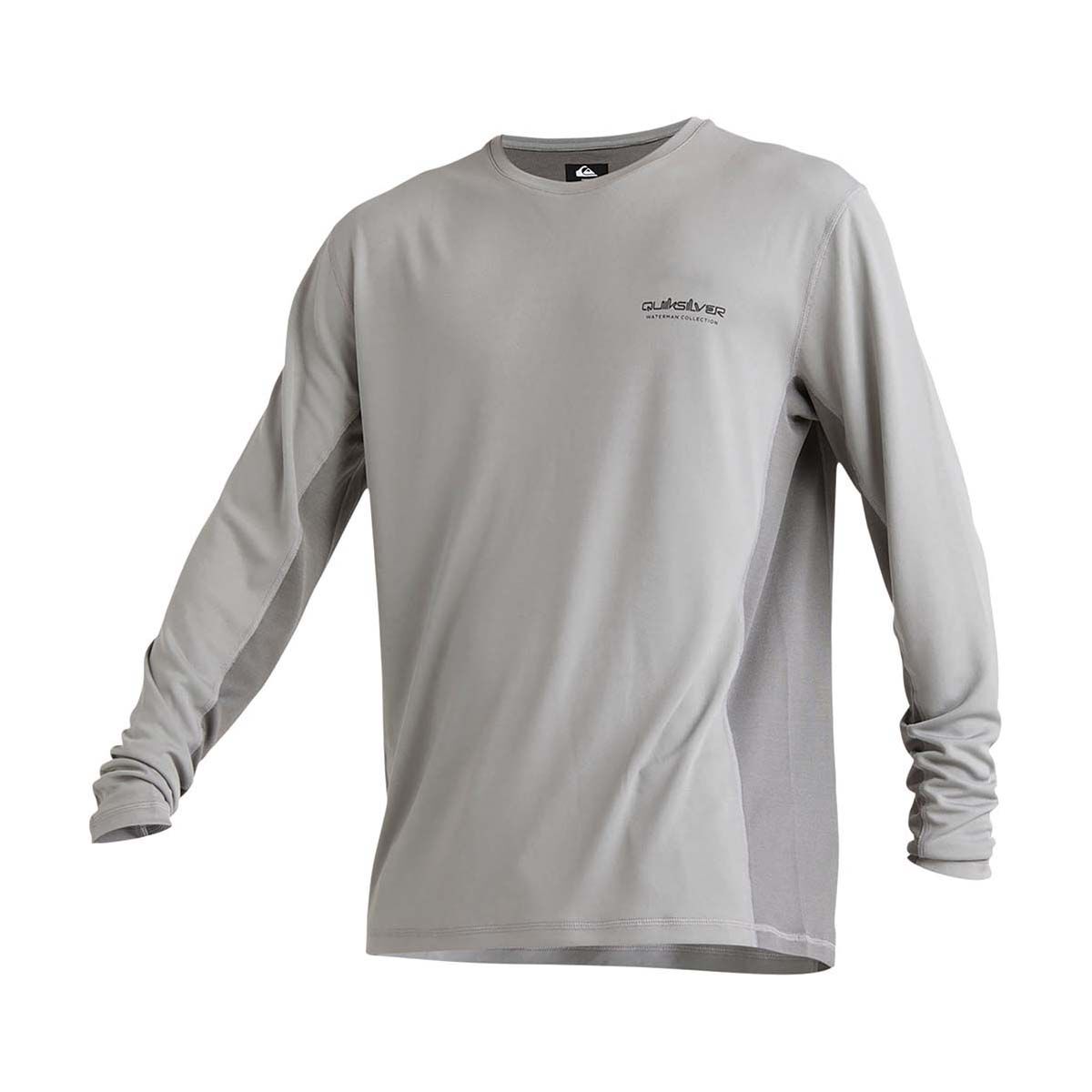 Quiksilver Men's Sea Grass Long Sleeve Rashie, Shark Grey, bcf_hi-res