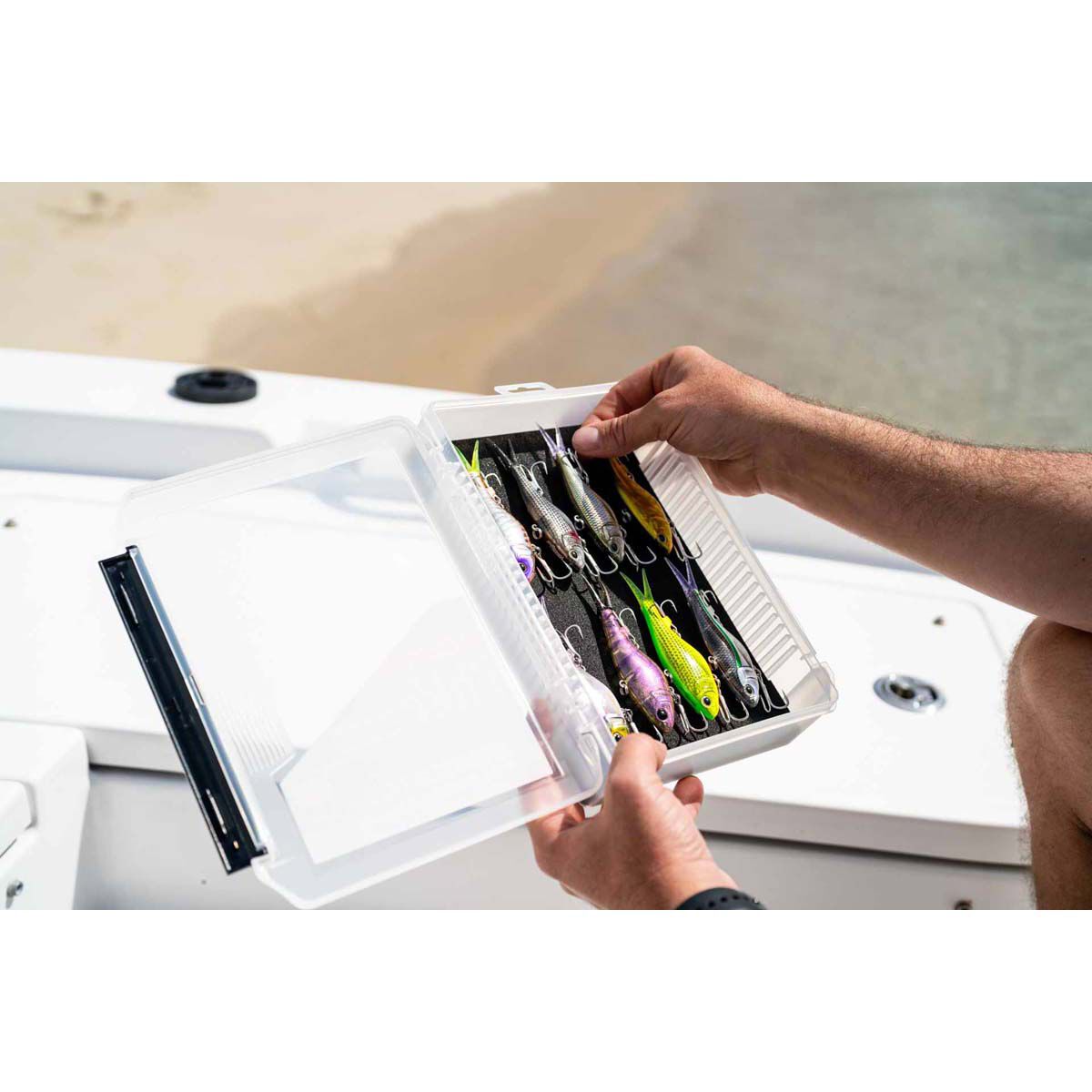 Meiho Slit Foam 3020NDDM Tackle Box Clear, , bcf_hi-res