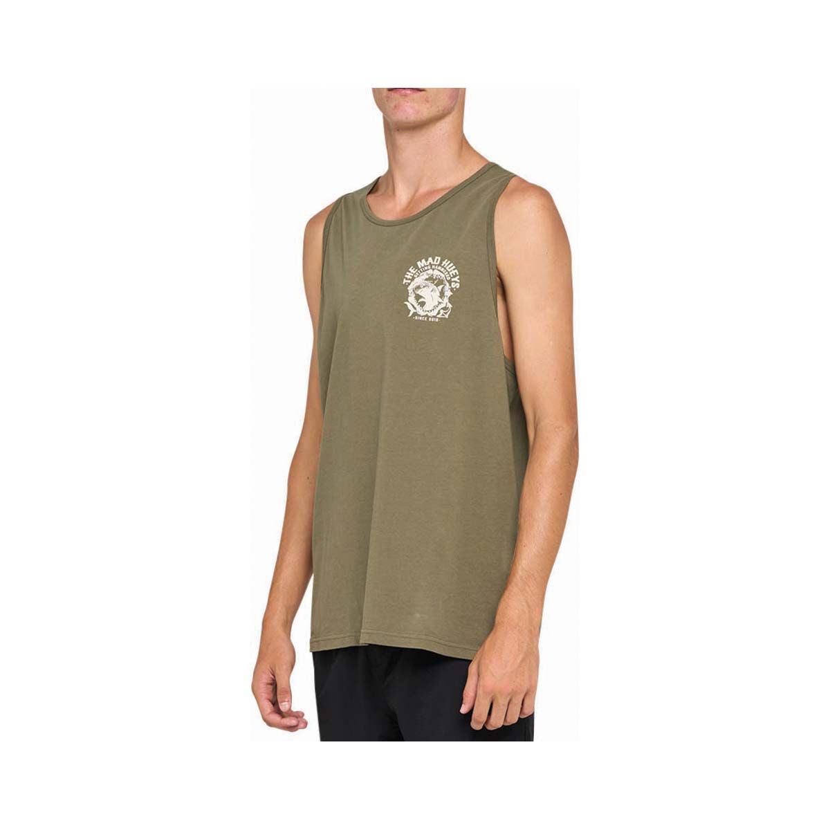 The Mad Hueys Men's Getting Hammered Muscle Tank, Olive, bcf_hi-res