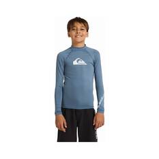 Quiksilver Youth All Time Long Sleeve Rashie China Blue 8, China Blue, bcf_hi-res