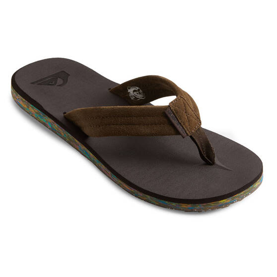 Quiksilver Men's Carver Suede Recycled Thongs, Brown, bcf_hi-res